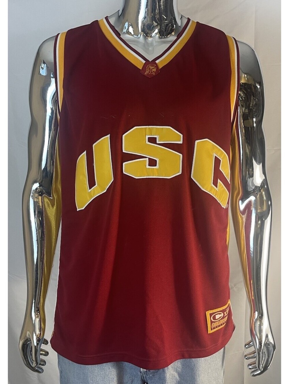 USC Trojans #22 Colosseum Basketball Jersey Men’s XL Cardinal Gold Vintage